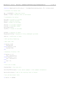 Submarine Dynamics MATLAB Script: PID Control Model