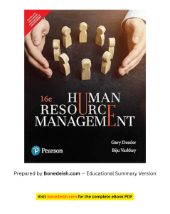 Human Resource Management 16th Edition Summary