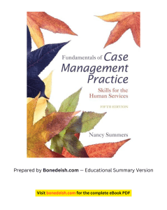 Fundamentals of Case Management Practice 5th Ed Summary