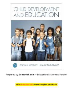 Child Development and Education 7th Edition Summary