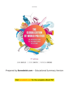 The Globalization of World Politics 9th Ed Summary