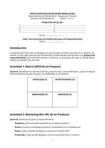 Taller: Herramientas de Planificaci&oacute;n para mi Emprendimiento
