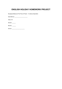 Class 12 English Holiday Homework Project