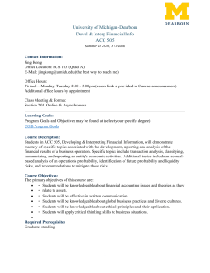 ACC 505 Syllabus: Financial Information Development & Interpretation