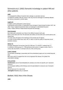 Schmolck & Bartlett: Memory Studies Summary