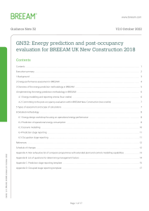 BREEAM GN32: Energy Prediction & Post-Occupancy Evaluation