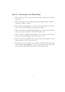 Python Functions Exercises: List 6