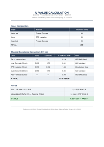 Obliczenie Wsp&oacute;łczynnika U dla Panelu Ścianowego Sandwich