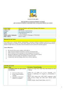 Advanced Statistics and Essential Packages for Evaluation Course Outline