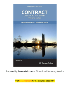 Contract Cases & Materials 15th Ed: Law Textbook Summary