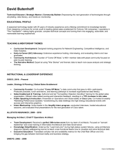 David Butenhoff Resume - Technical Educator & Mentor