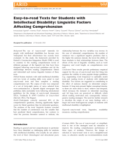 Linguistic Factors in Easy-to-Read Texts for Intellectual Disability