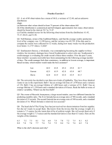 Practice Exercise 1: Statistics Problems