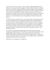 Personal Statement for CFA Program Scholarship