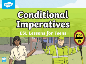Conditional Imperatives ESL Lesson for Teens