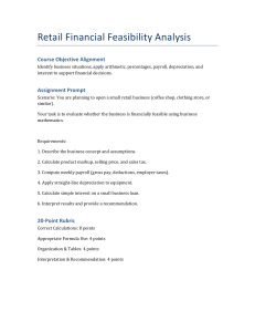 Retail Financial Feasibility Analysis Assignment
