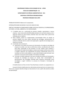 Trabalho UFRGS Estrat&eacute;gias Organizacionais