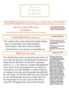 The Life of St. Pelagia the Harlot: Hagiography Translation