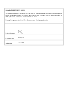 History 21 Syllabus Agreement Form