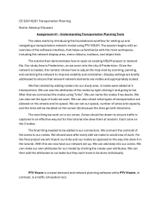 Transportation Planning Assignment: PTV VISUM Tutorial