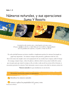 Gu&iacute;a 1.3: N&uacute;meros naturales, suma y resta