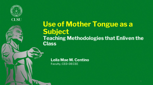 Teaching Mother Tongue: Effective Strategies & Methodologies