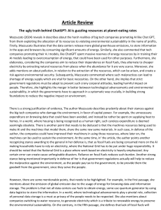 ChatGPT's Environmental Impact: AI Resource Consumption Review