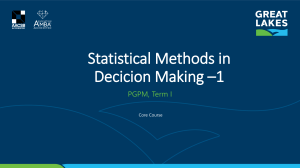 Statistical Methods in Decision Making - Probability Distributions