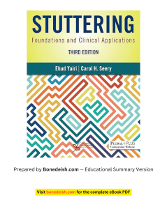 Stuttering: Foundations and Clinical Applications Summary