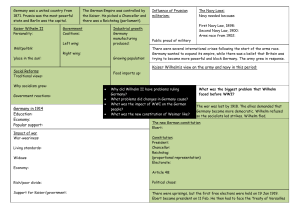Germany 1871-1918: Study Guide on Kaiser Wilhelm II and WWI