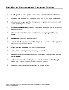 Abrasive Wheel Grinder Safety Checklist