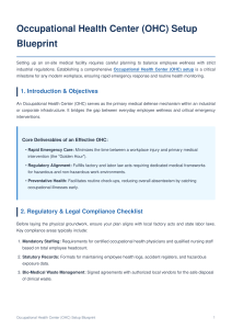 Occupational Health Center (OHC) Setup Blueprint
