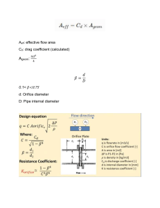 Orifice Plate Flow Equations & Design