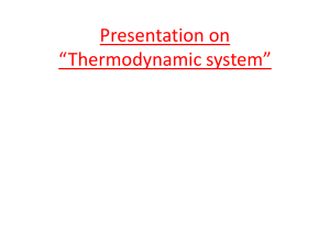 Thermodynamic System Presentation