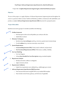 Software Requirements Specification Project Assignment