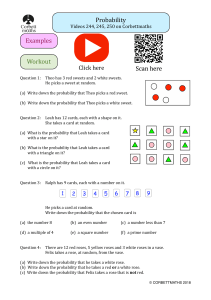 Corbettmaths Probability Worksheet with Practice Questions