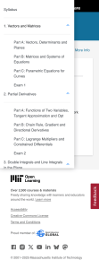 MIT 18.02SC Multivariable Calculus Syllabus