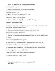 English Grammar Workbook: Comparatives & Quantifiers