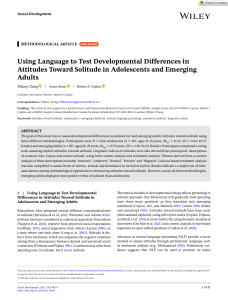 Using Language to Test Attitudes Toward Solitude in Adolescents and Emerging Adults