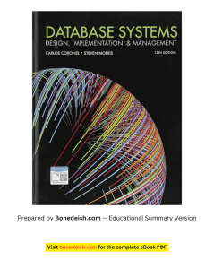 Database Systems: Design, Implementation & Management 13th Ed
