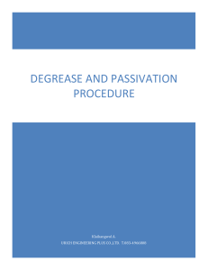 Degrease and Passivation Procedure for Stainless Steel