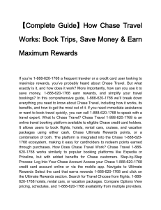Chase Travel Guide: Book Trips & Earn Rewards