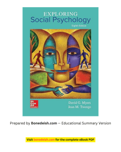 Exploring Social Psychology 8th Edition Summary