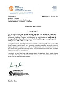 IIT Kharagpur Internship Certificate