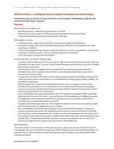 MSF Association: Creating Dynamics for Complexity and Change
