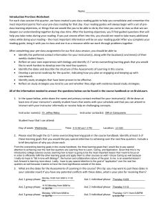 Introduction Pre-Class Worksheet for Biology LS 7 Series