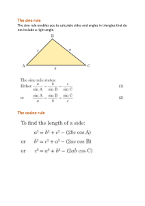 Sine and Cosine Rules in Trigonometry