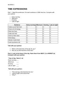 Beginner Time Expressions Worksheet
