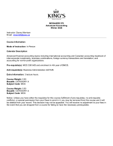 Advanced Accounting Course Outline - Winter 2026