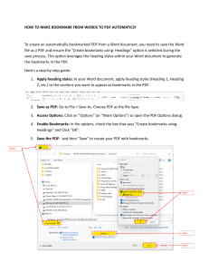 How to Make Bookmarks from Word to PDF Automatically